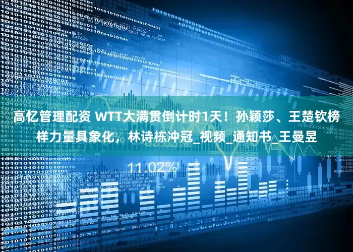 高忆管理配资 WTT大满贯倒计时1天！孙颖莎、王楚钦榜样力量具象化，林诗栋冲冠_视频_通知书_王曼昱